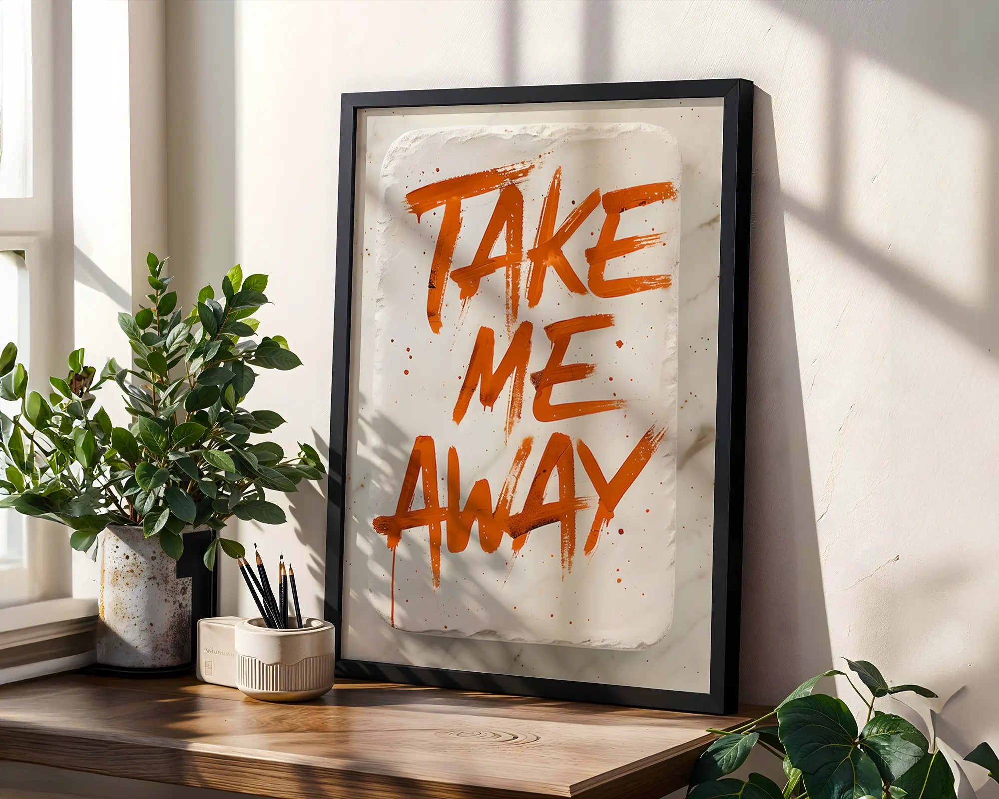 Positive Emotion | Take Me Away Wall Art | Hand Painted Typography Poster | Wanderlust Home Decor wall art print, modern home decor, unframed artwork by Nomad & Nest