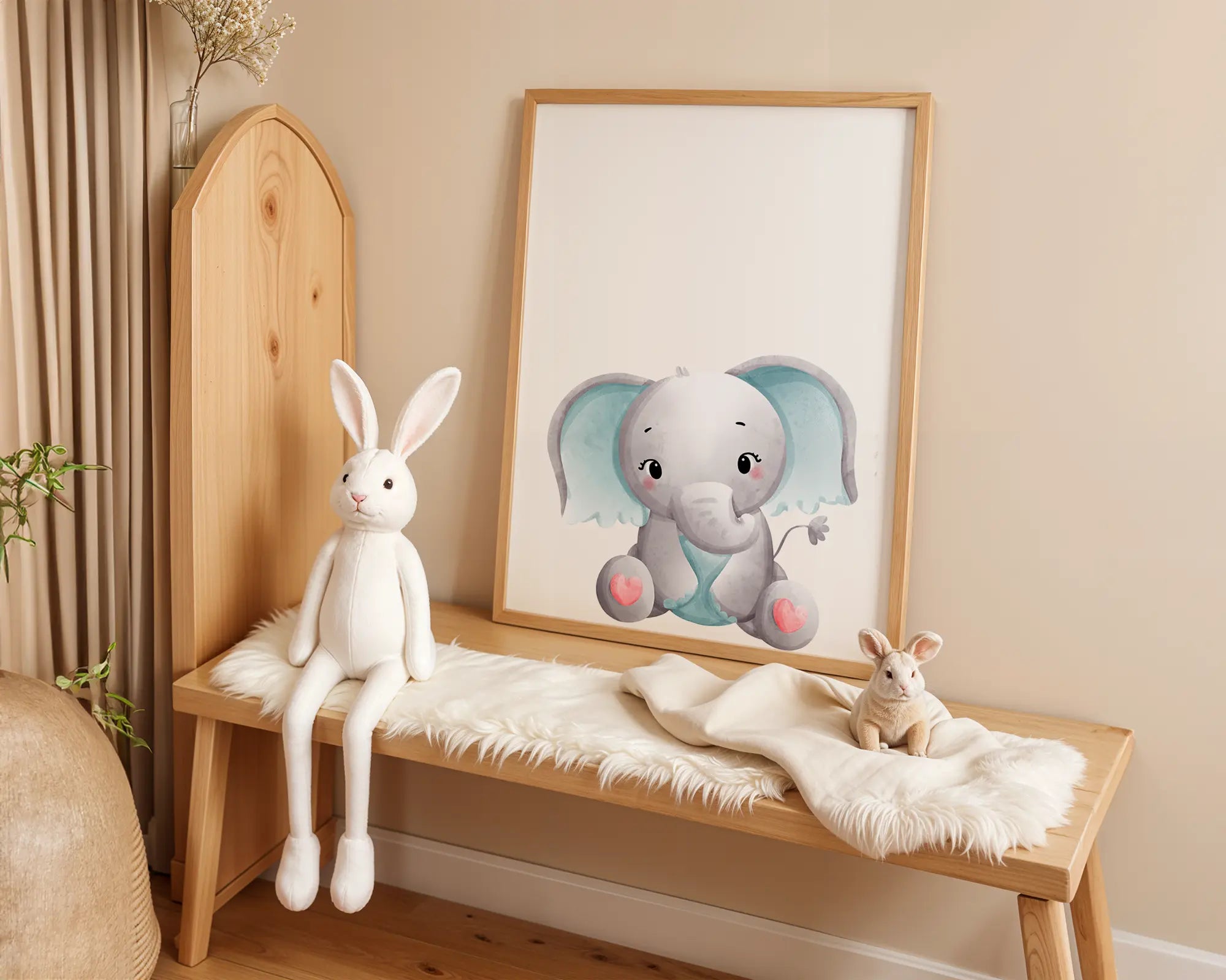 Playroom Ideas | Elephant Nursery Print | Fun Sitting Animal Wall Art wall art print, modern home decor, unframed artwork by Nomad & Nest