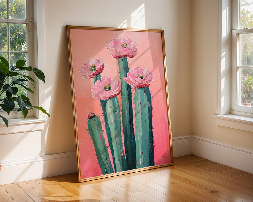 Pink Cactus Flower Print | Botanical Desert Wall Art wall art print, modern home decor, unframed artwork by Nomad & Nest