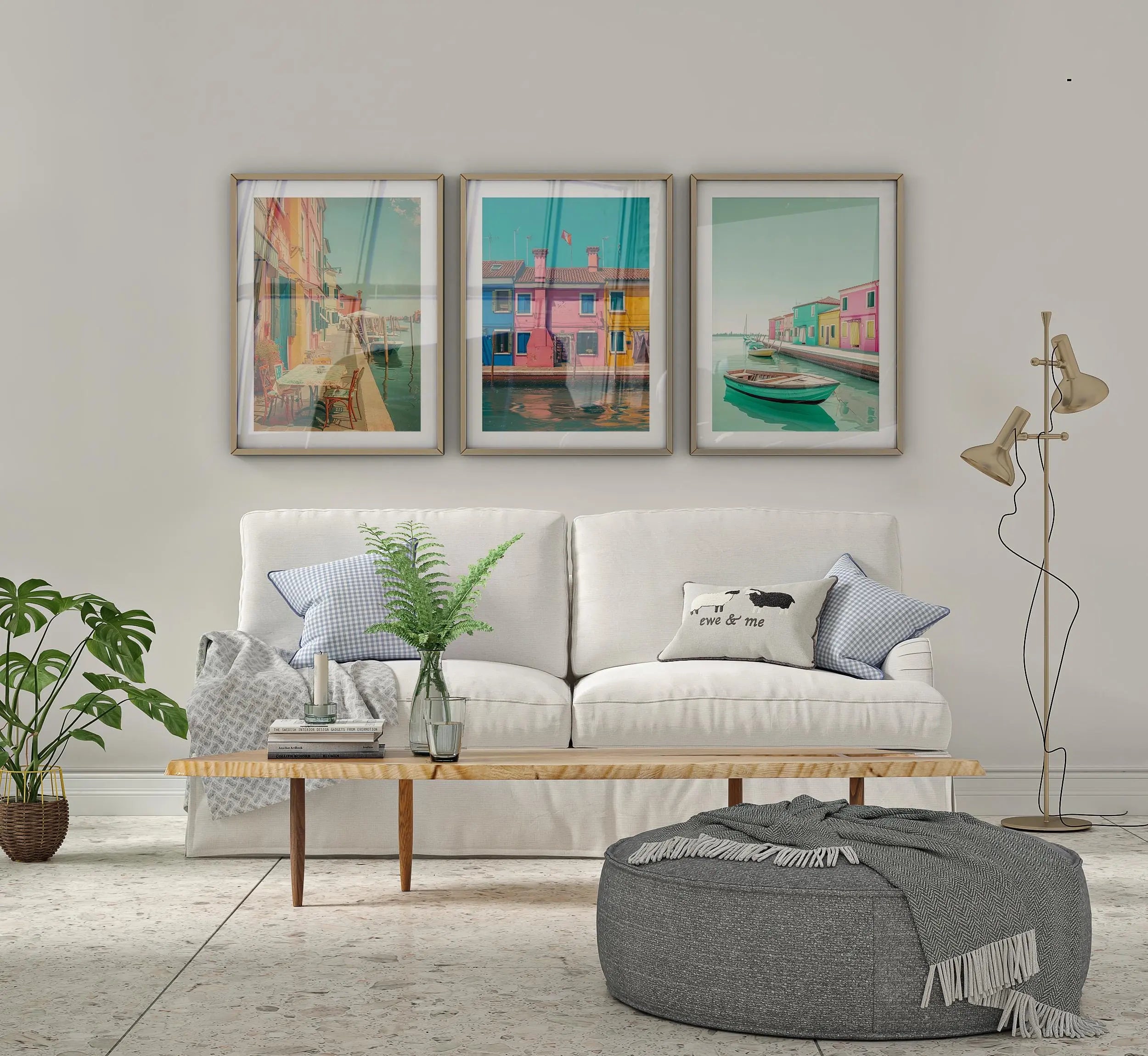 Colourful Prints | Venice Canal Print Set –  Italian Coastal Art Trio wall art print, modern home decor, unframed artwork by Nomad & Nest