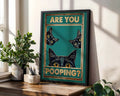 Positive Emotion | Are You Pooping Cat Wall Art | Funny Bathroom Poster | Viral Pet Humor Print wall art print, modern home decor, unframed artwork by Nomad & Nest