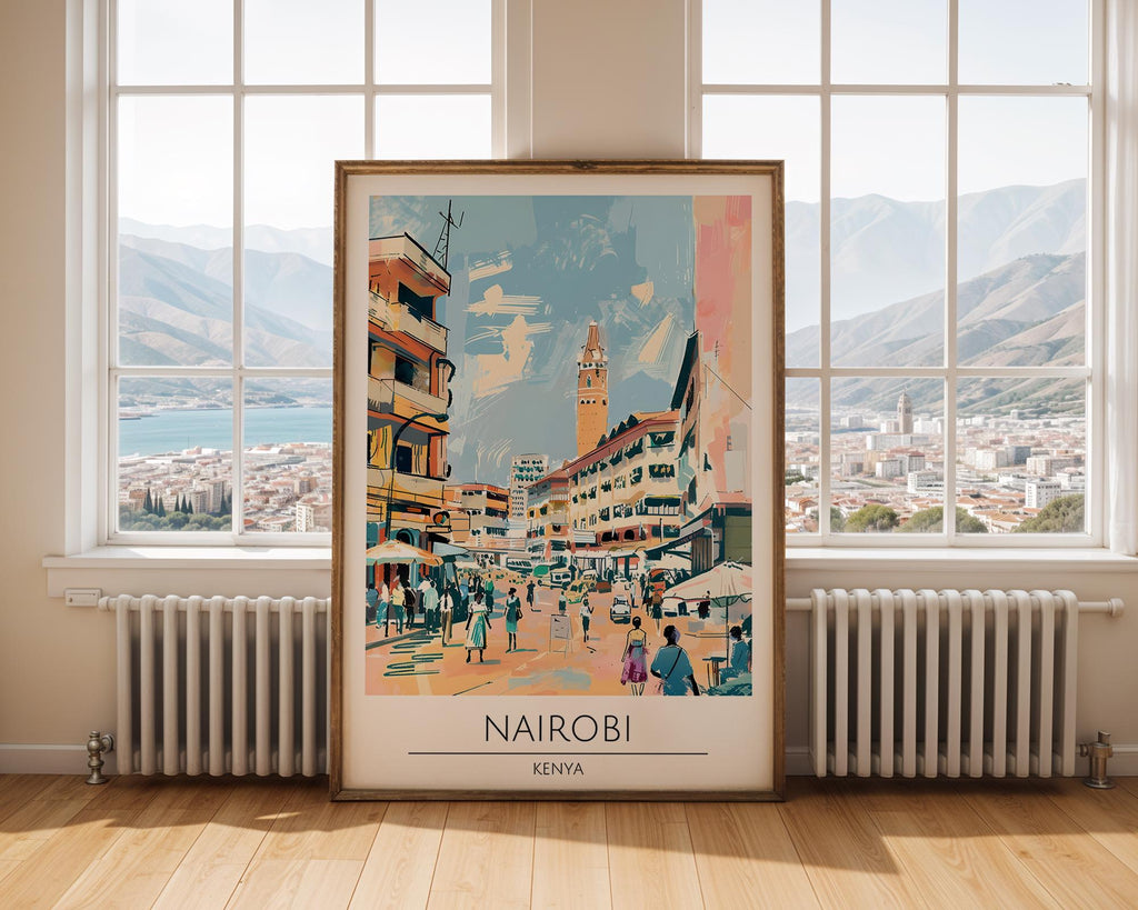 Nairobi Kenya City Art Print | Vibrant African Travel Poster wall art print, modern home decor, unframed artwork by Nomad & Nest