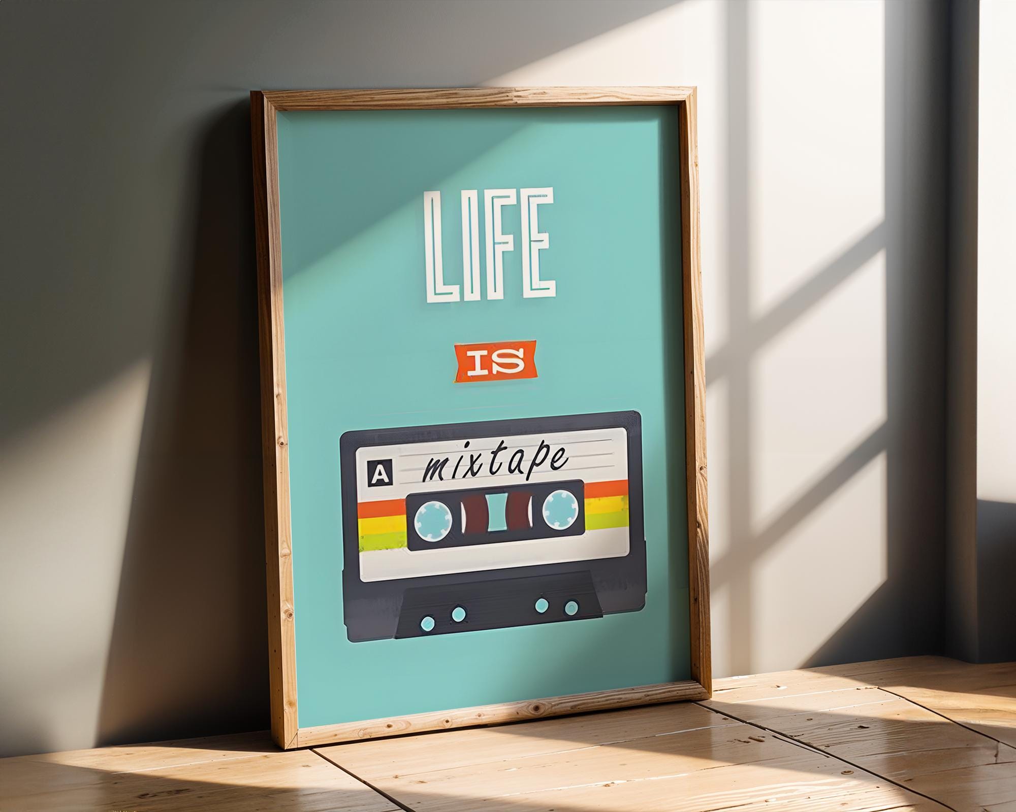 Modern Pop Art | Retro Mixtape Cassette Print | 80s 90s  Poster wall art print, modern home decor, unframed artwork by Nomad & Nest