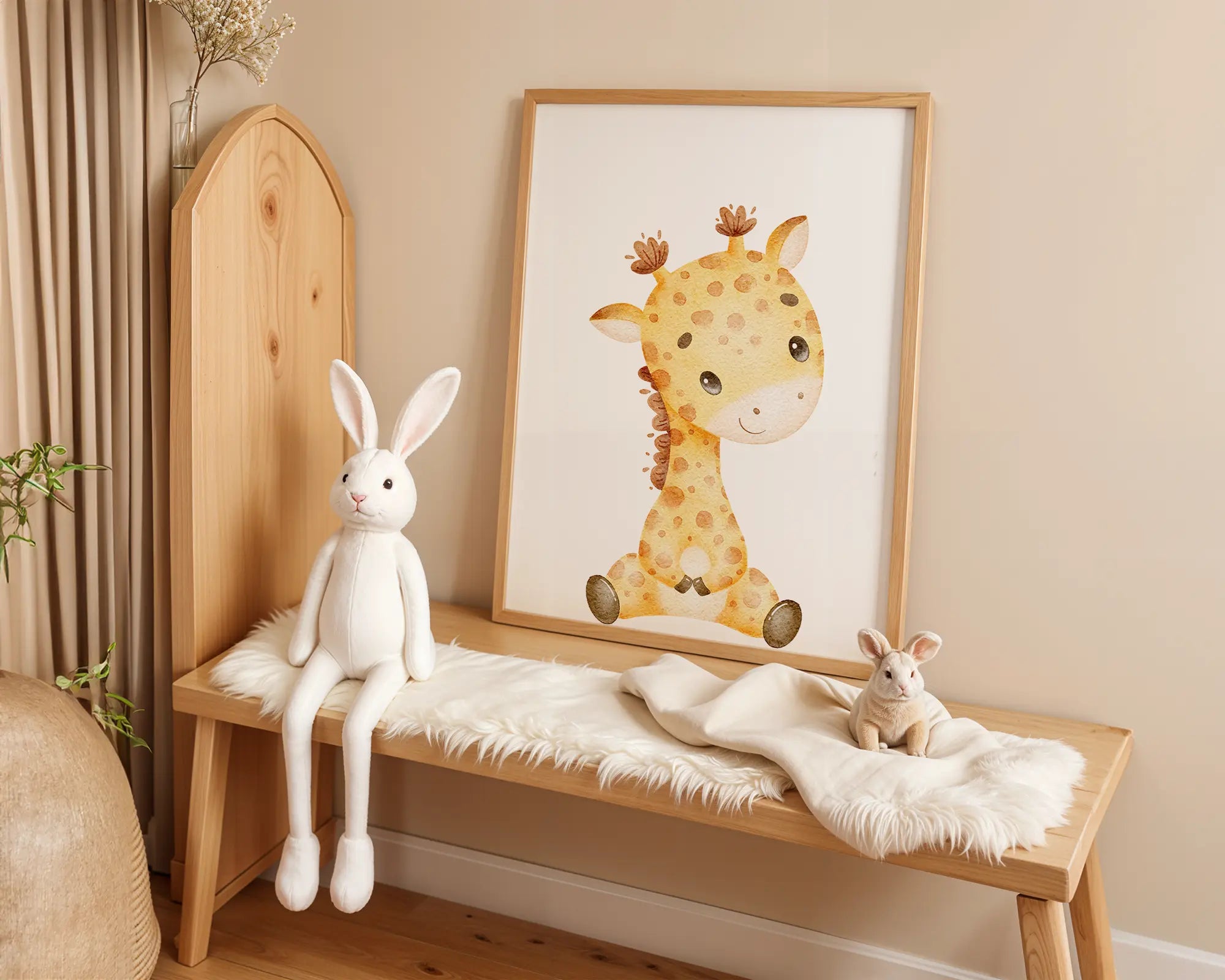 Playroom Ideas | Giraffe Nursery Print | Sweet Safari Animal Wall Art wall art print, modern home decor, unframed artwork by Nomad & Nest