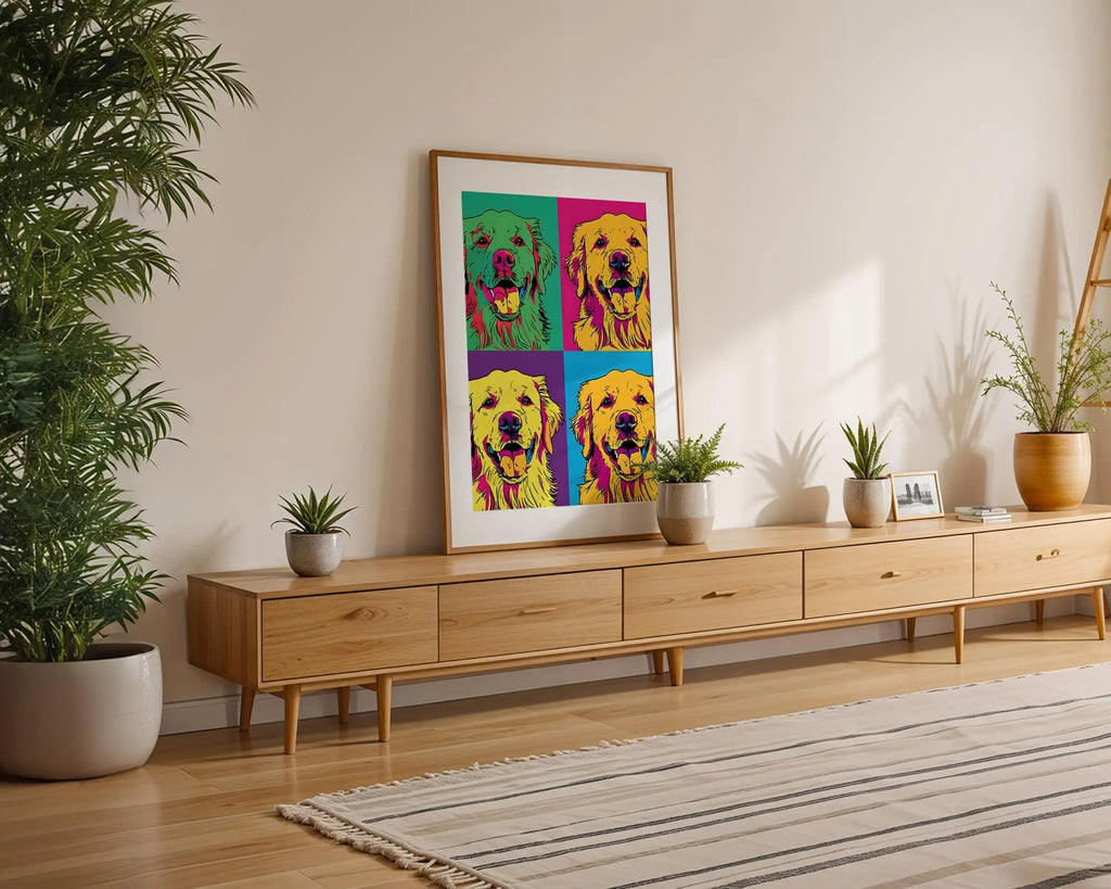 Modern Pop Art | Golden Retriever  Print | Vibrant Dog  Decor wall art print, modern home decor, unframed artwork by Nomad & Nest