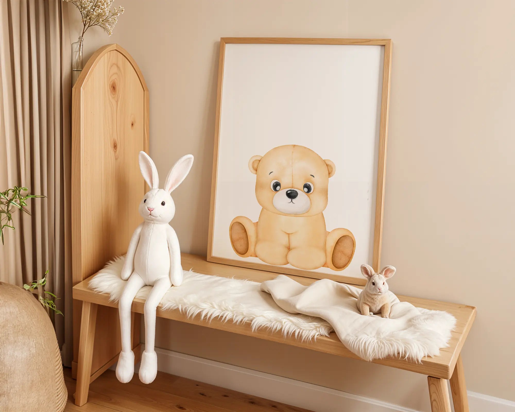 Playroom Ideas | Teddy Bear Nursery Print | Plush Baby Wall Art wall art print, modern home decor, unframed artwork by Nomad & Nest