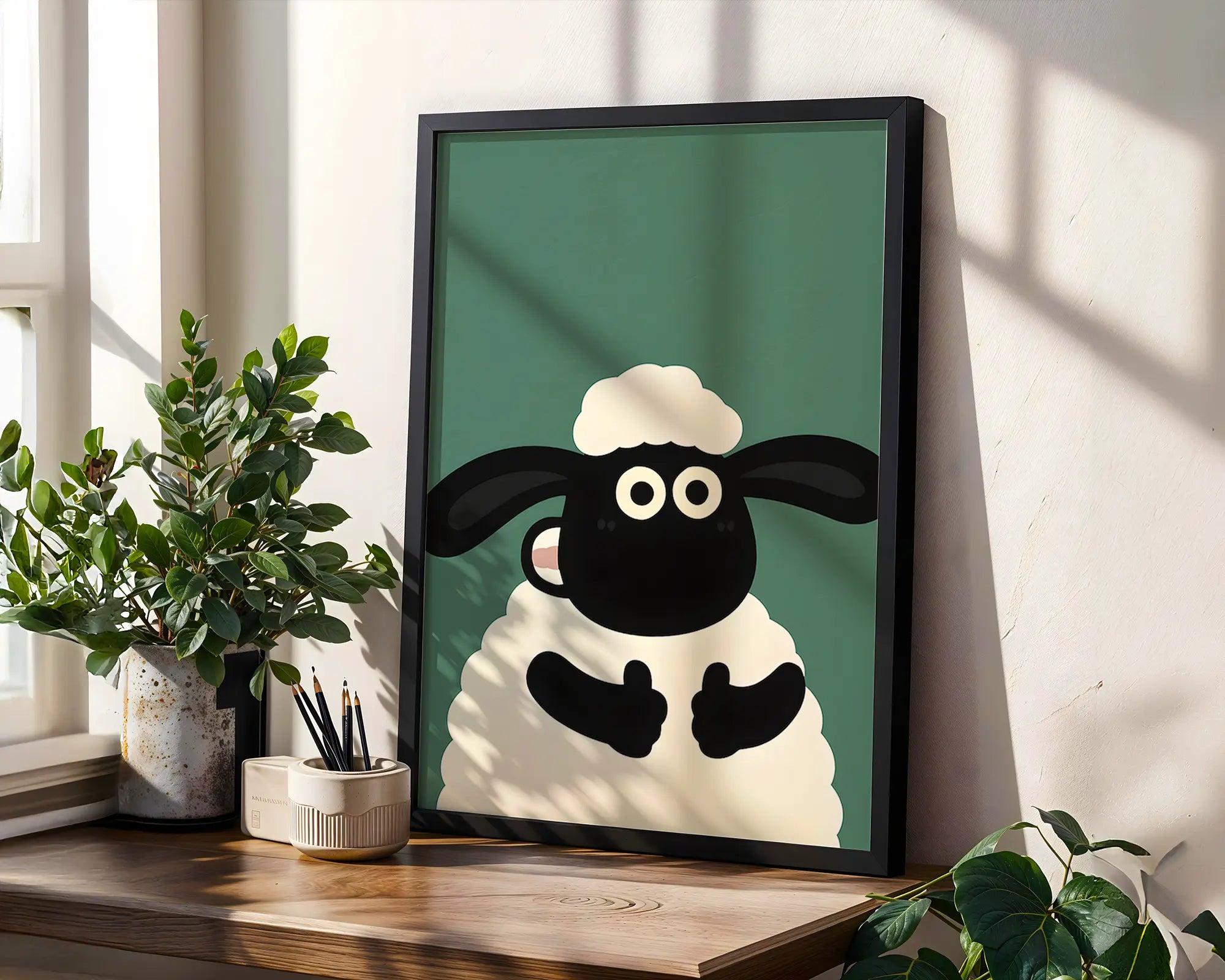 Positive Emotion | Minimal Sheep Illustration | Scandinavian Style Wall Art | Cute Modern Nursery Decor | Soft Neutral Artwork wall art print, modern home decor, unframed artwork by Nomad & Nest