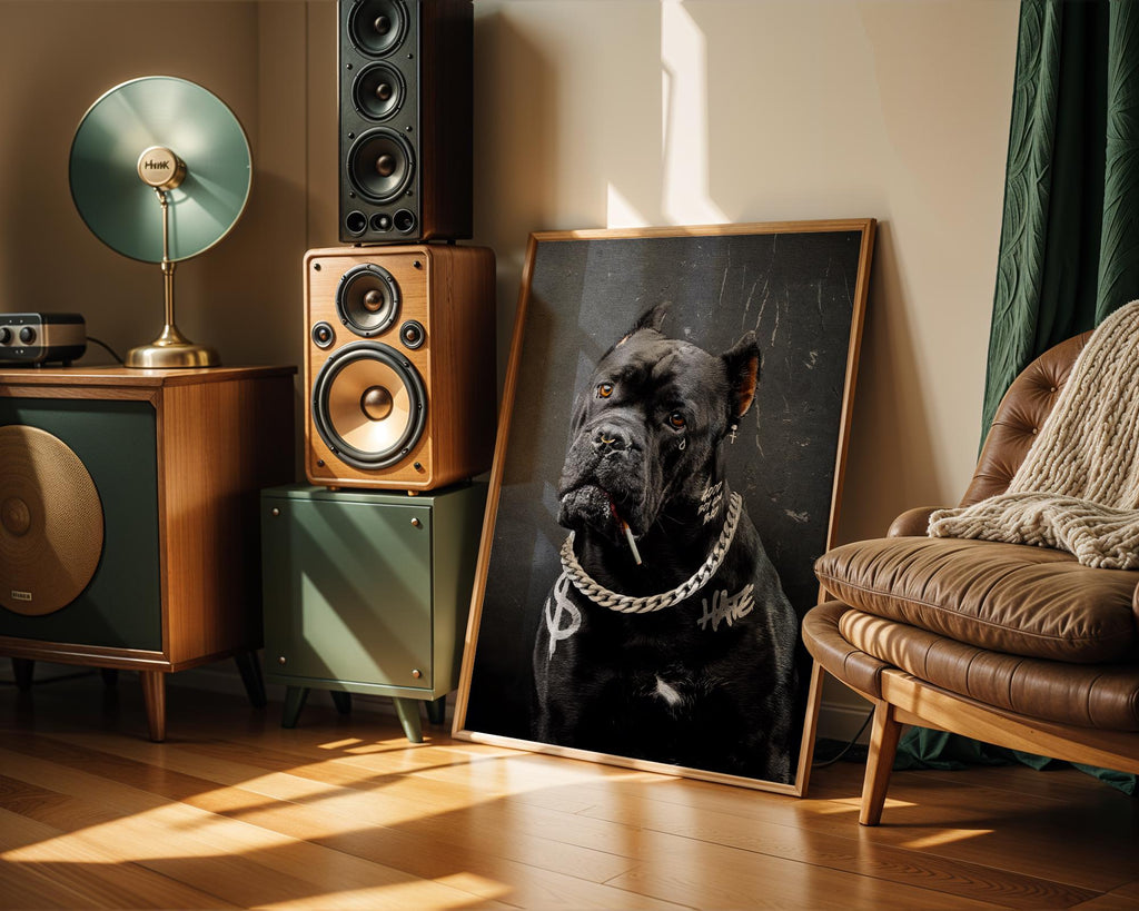 Gothic Cane Corso Art Print, Urban Dog Lover Wall Decor wall art print, modern home decor, unframed artwork by Nomad & Nest
