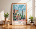 York England Travel Poster | Vintage-Style Cityscape Art Print wall art print, modern home decor, unframed artwork by Nomad & Nest