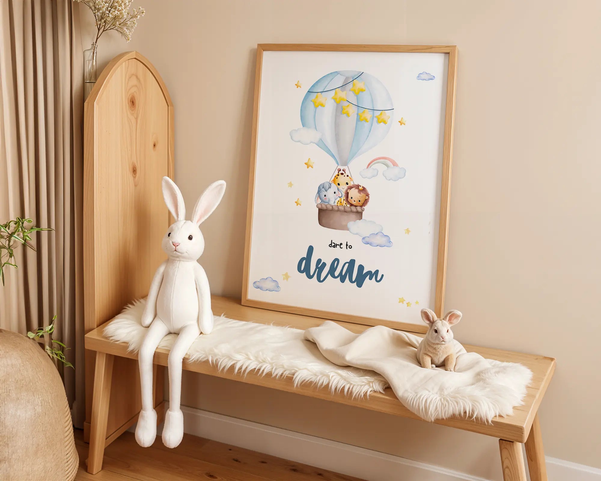 Playroom Ideas | Safari Balloon Nursery Art | Dream Big Baby Wall Print wall art print, modern home decor, unframed artwork by Nomad & Nest