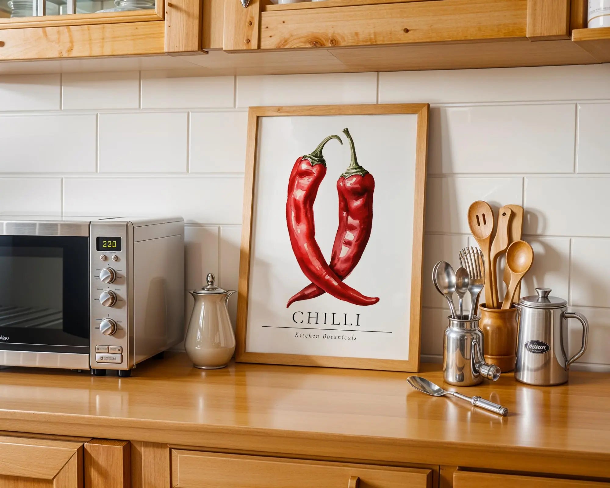 Red Chilli Pepper Botanical Print • Modern Kitchen Wall Art wall art print, modern home decor, unframed artwork by Nomad & Nest