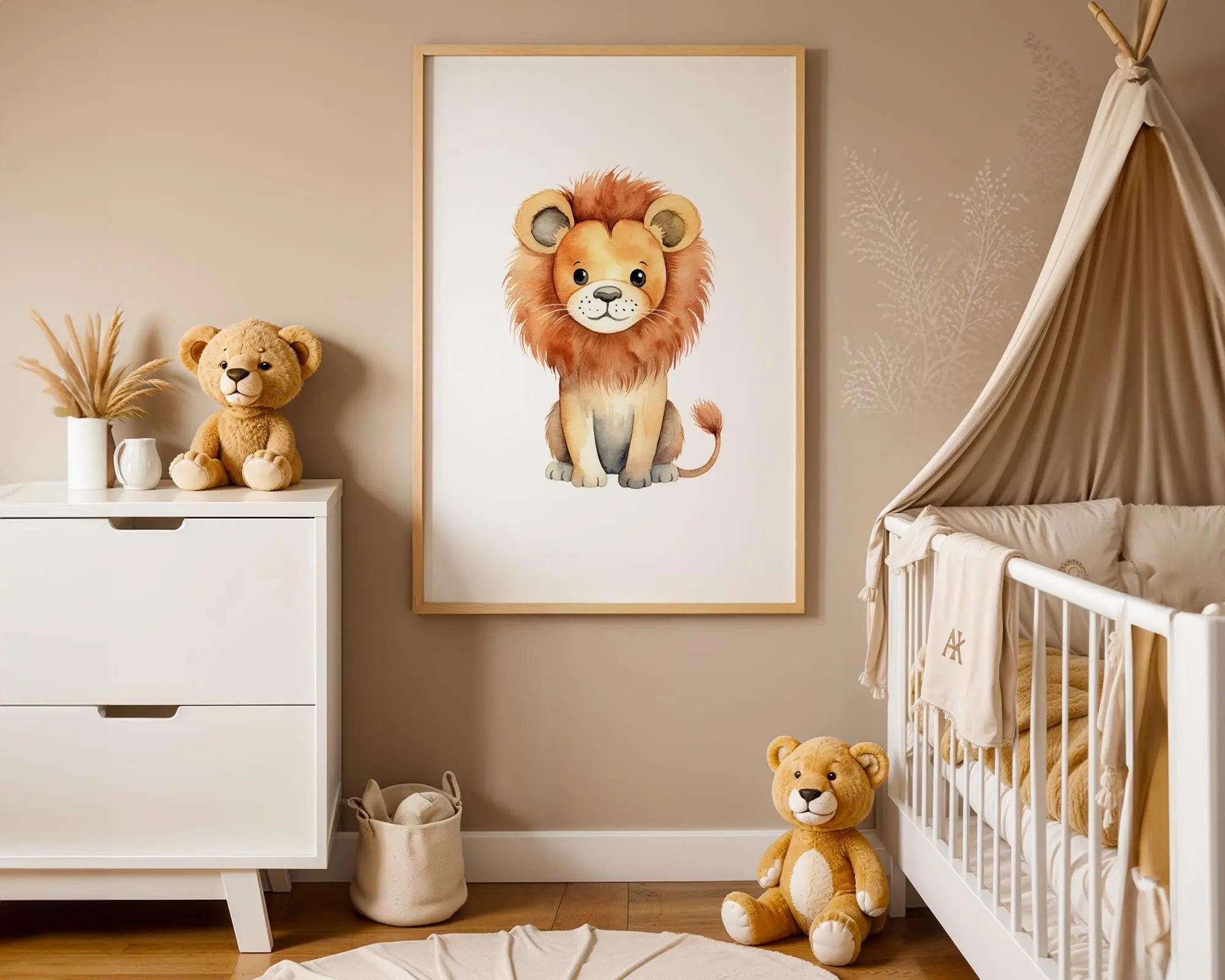 Playroom Ideas | Lion Nursery Wall Art | Safari Animal Baby Decor wall art print, modern home decor, unframed artwork by Nomad & Nest