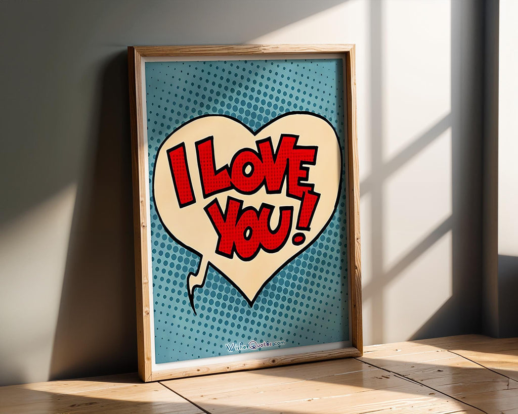 Modern Pop Art | I Love You  Print | Retro Comic Book Poster wall art print, modern home decor, unframed artwork by Nomad & Nest