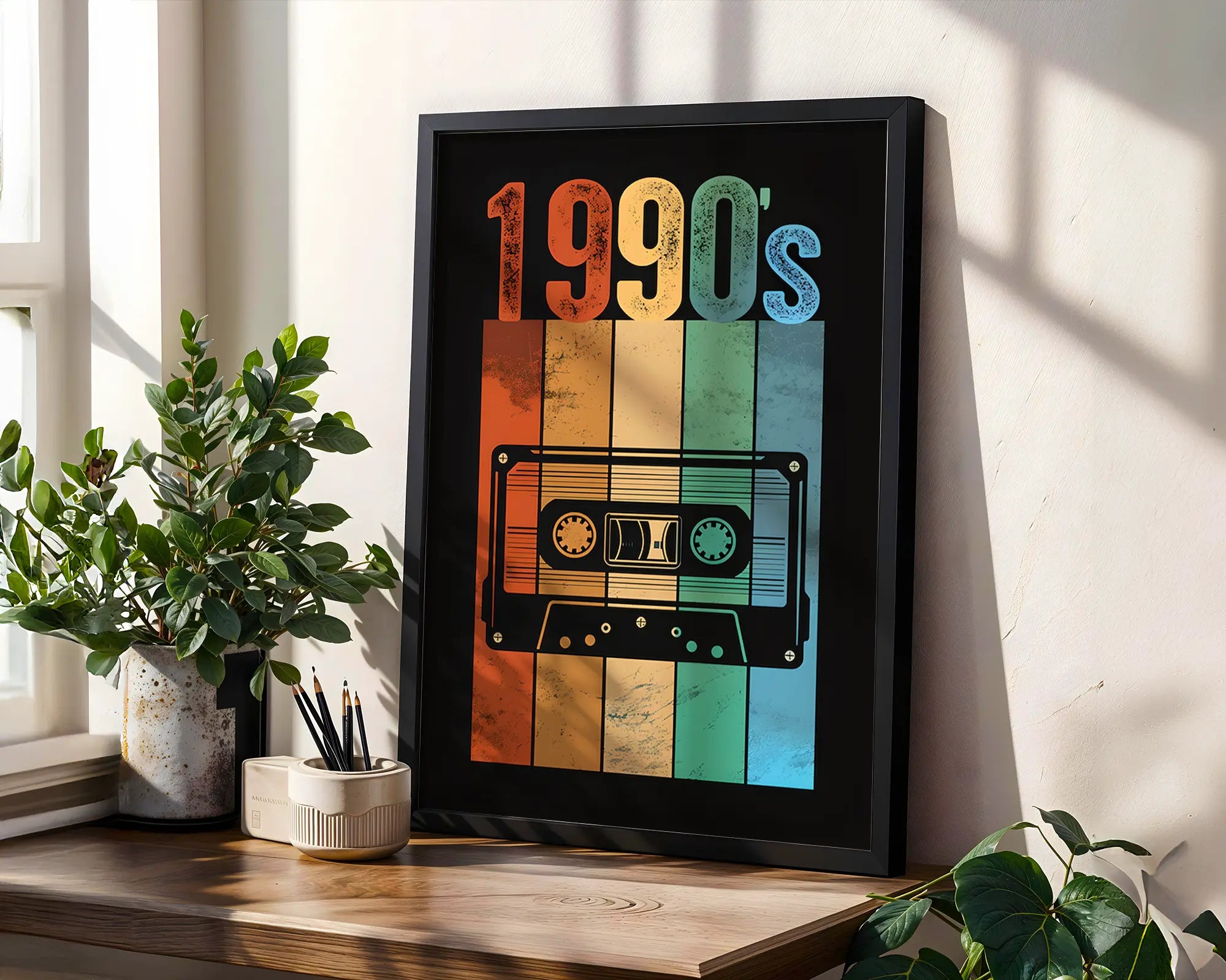 Positive Emotion | 1990s Cassette Tape Wall Art | Retro Music Decor | Vintage Audio Poster | 90s Nostalgia Wall Art wall art print, modern home decor, unframed artwork by Nomad & Nest
