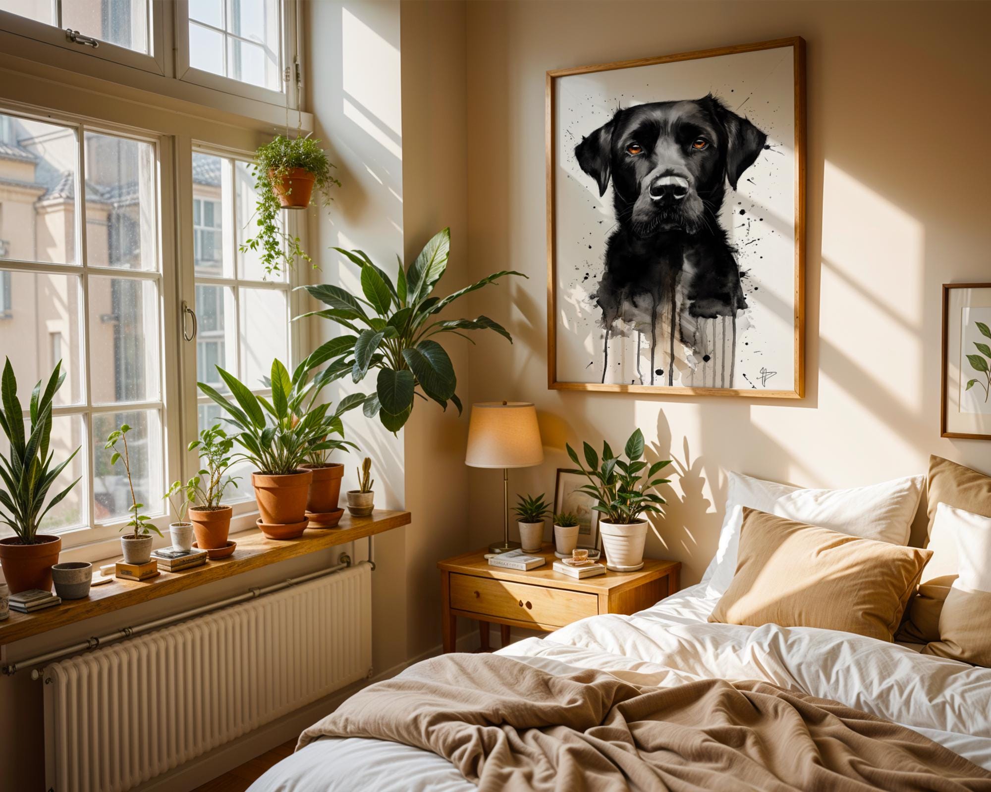 Black Labrador Watercolor Print | Modern Dog Portrait Wall Art wall art print, modern home decor, unframed artwork by Nomad & Nest