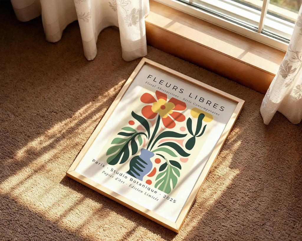 Vintage Floral Vase Art Print | Abstract Botanical Poster wall art print, modern home decor, unframed artwork by Nomad & Nest