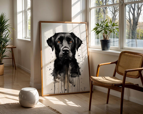 Black Labrador Watercolor Print | Modern Dog Portrait Wall Art wall art print, modern home decor, unframed artwork by Nomad & Nest