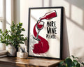 Positive Emotion | More Wine Please Wall Art | Funny Wine Quote Print, Modern Kitchen & Bar Decor wall art print, modern home decor, unframed artwork by Nomad & Nest