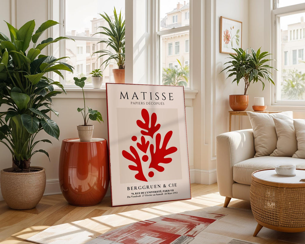 Henri Matisse Print | Red Botanical  Style  | Modern French Wall Art wall art print, modern home decor, unframed artwork by Nomad & Nest