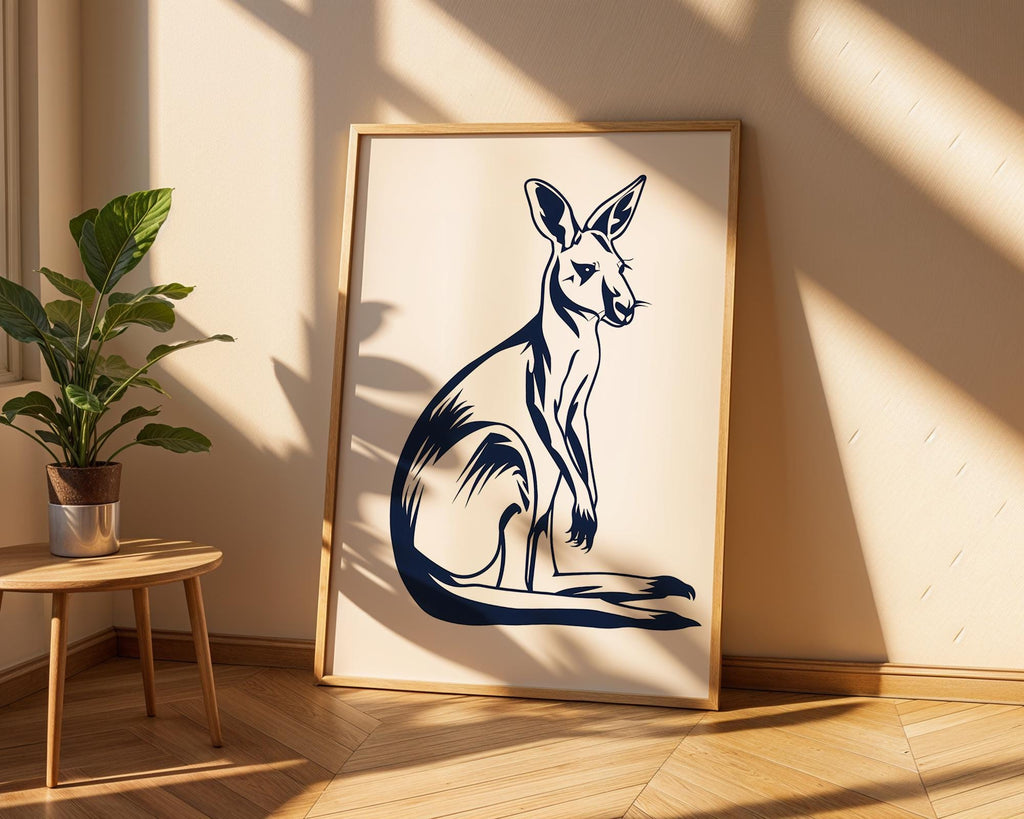 Kangaroo Wall Art Print, Modern Wildlife Poster wall art print, modern home decor, unframed artwork by Nomad & Nest