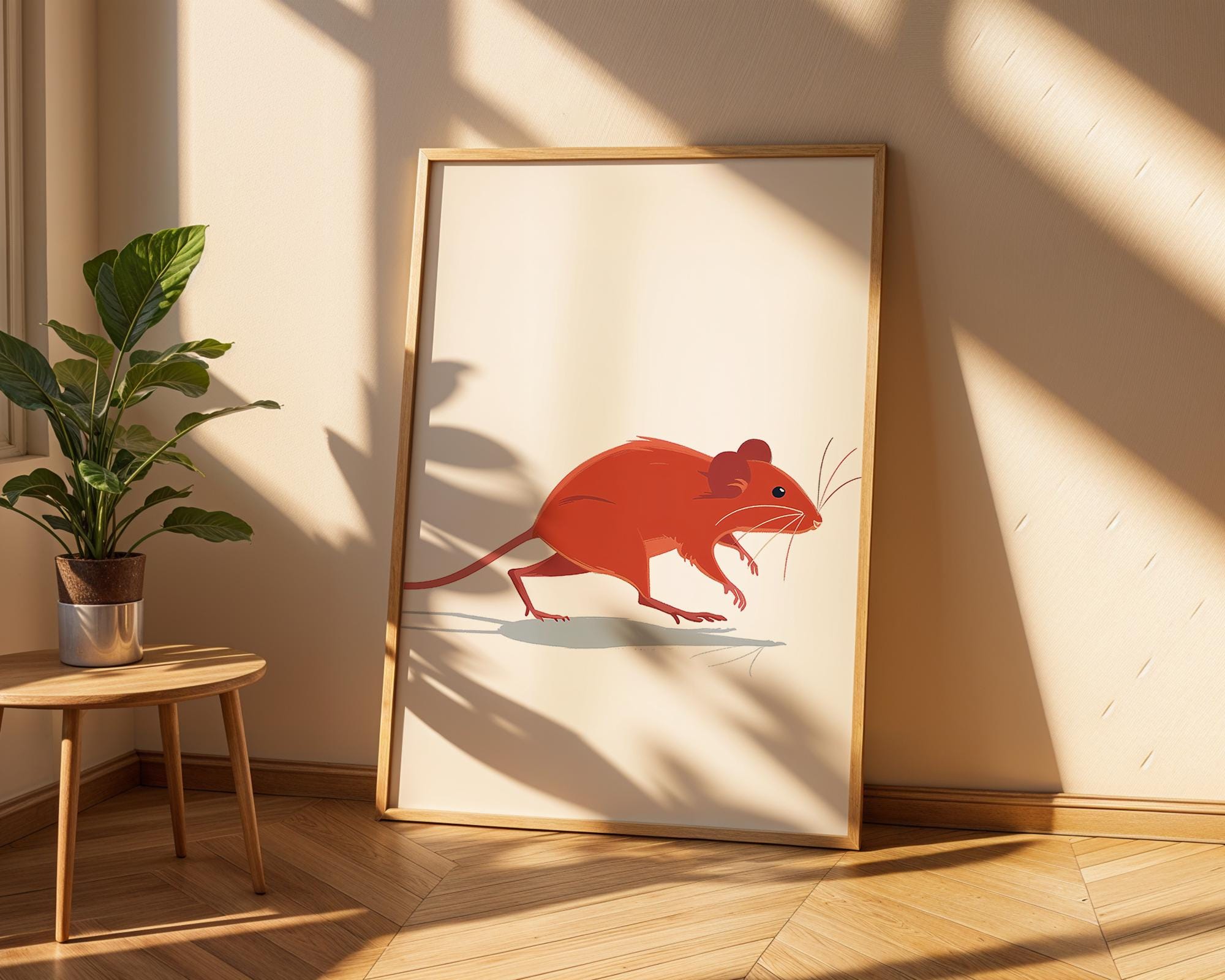 Mouse Wall Art | Scandinavian Nursery Print wall art print, modern home decor, unframed artwork by Nomad & Nest