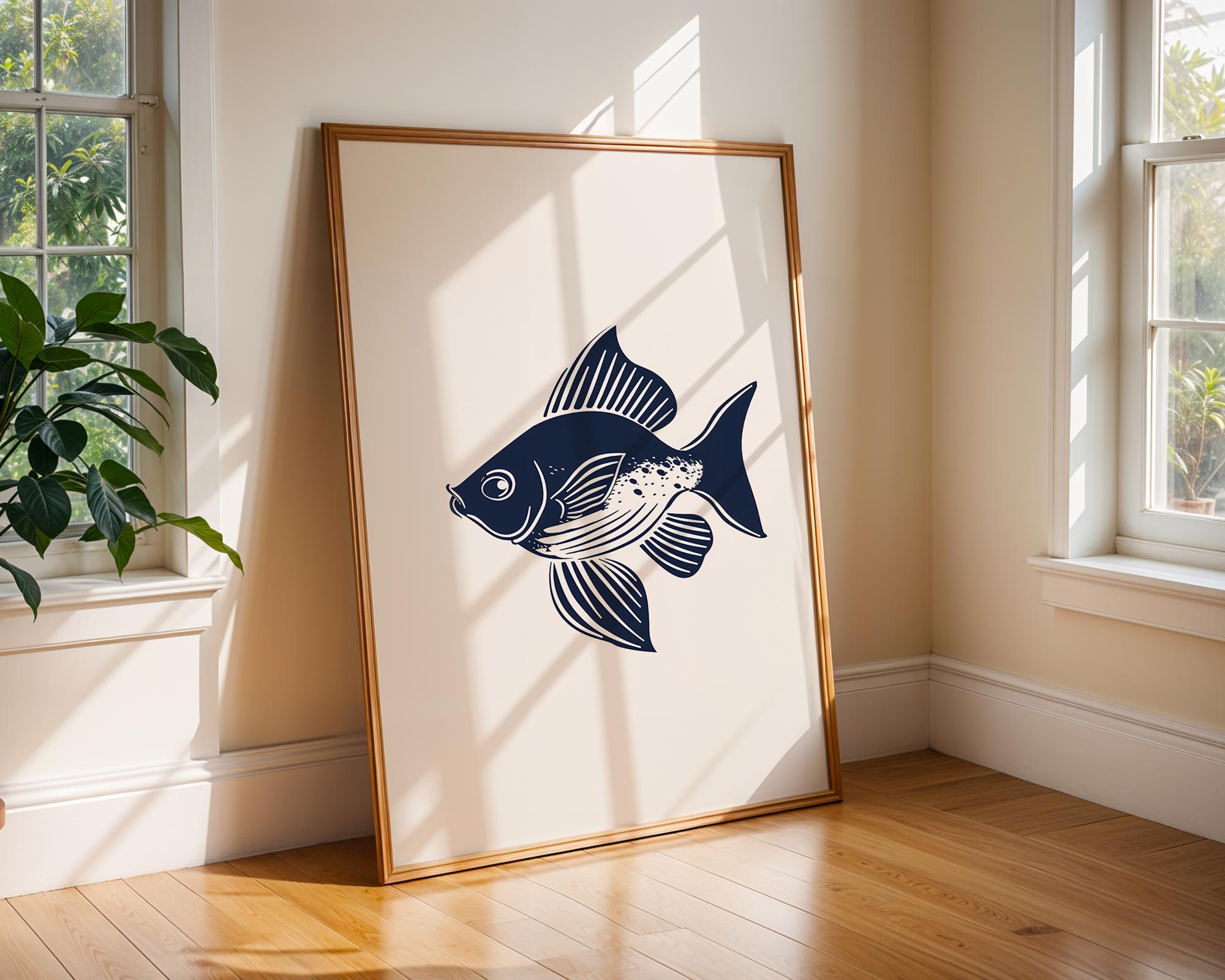 Modern Fish Wall Art Print | Minimalist Ocean Home Decor wall art print, modern home decor, unframed artwork by Nomad & Nest
