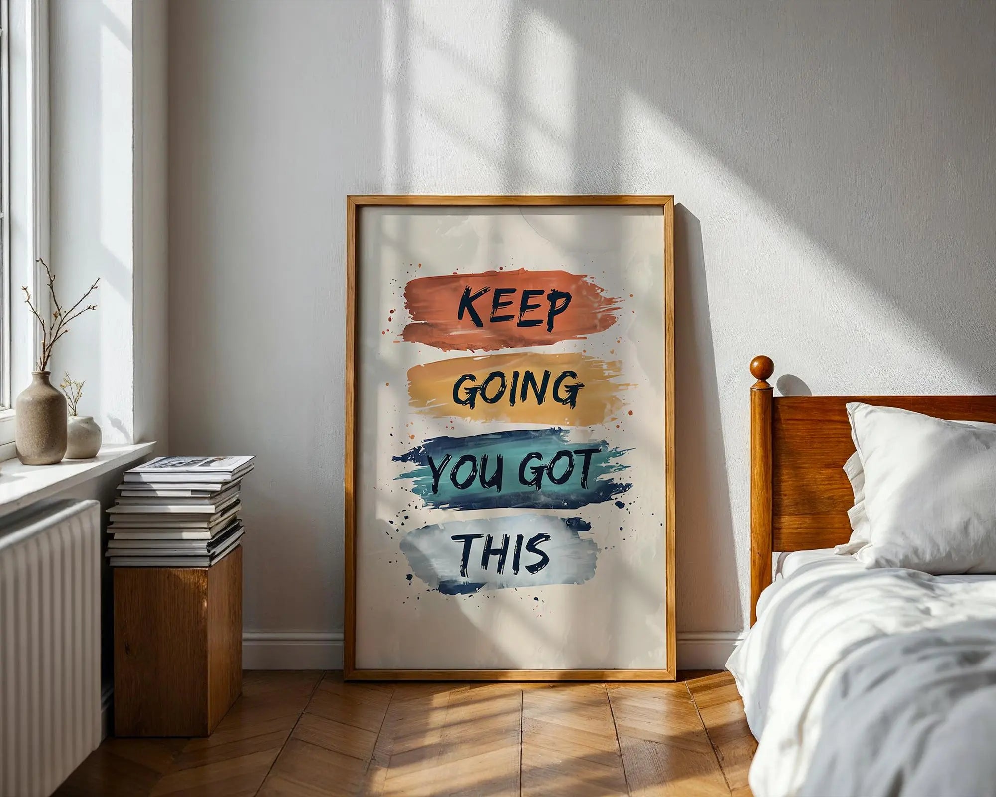 Keep Going Wall Art | Brush Stroke Quote, Modern Print wall art print, modern home decor, unframed artwork by Nomad & Nest