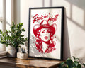 Positive Emotion | Raisin Hell Cowgirl Retro Art Print | Western Pin Up Cowgirl Wall Art wall art print, modern home decor, unframed artwork by Nomad & Nest