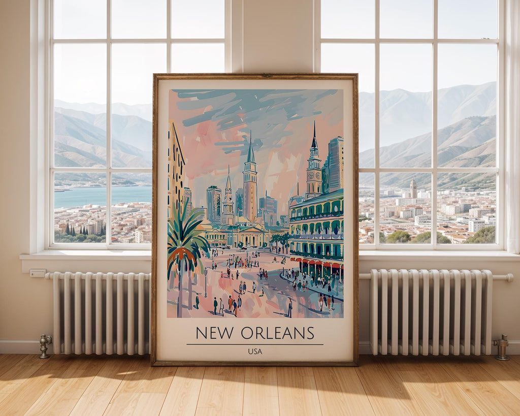 New Orleans Art Print | French Quarter Travel Poster wall art print, modern home decor, unframed artwork by Nomad & Nest