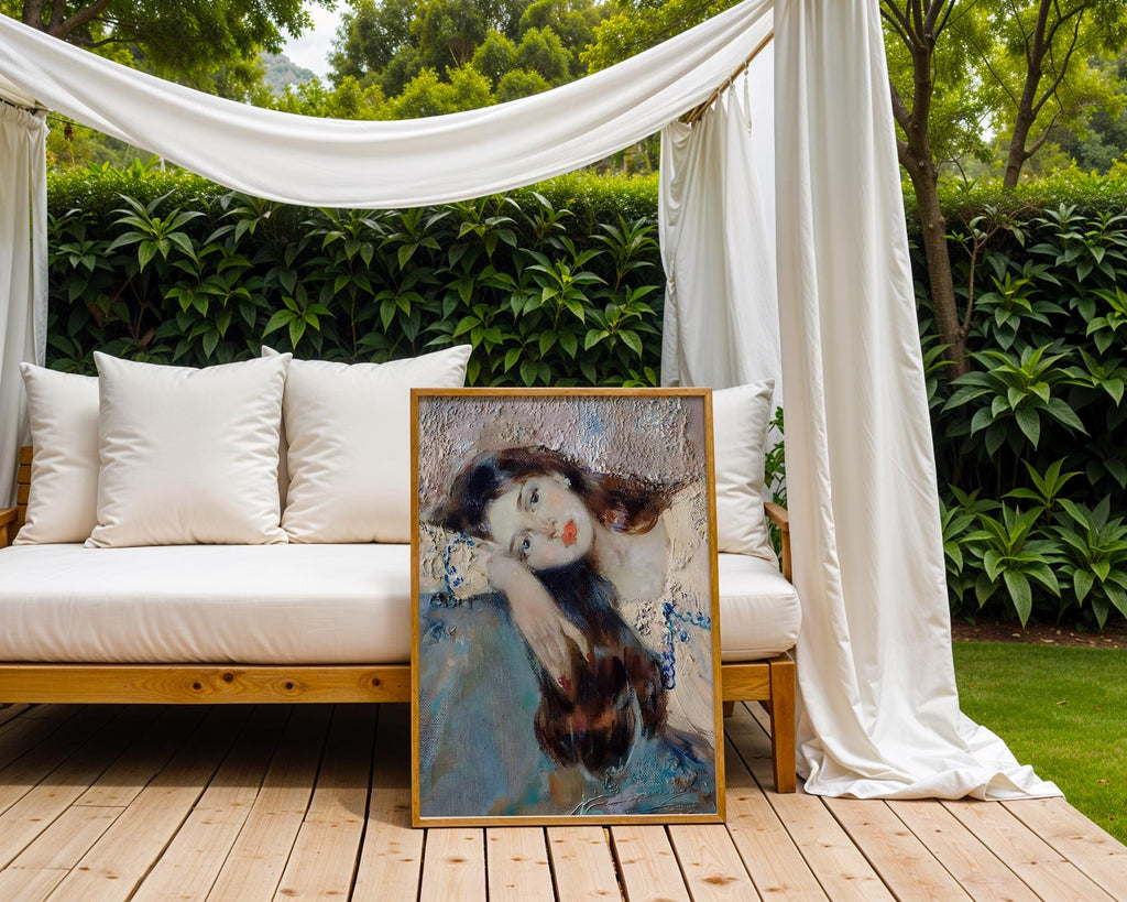 Dreamy Woman Portrait Art Print | Impressionist Textured Poster wall art print, modern home decor, unframed artwork by Nomad & Nest