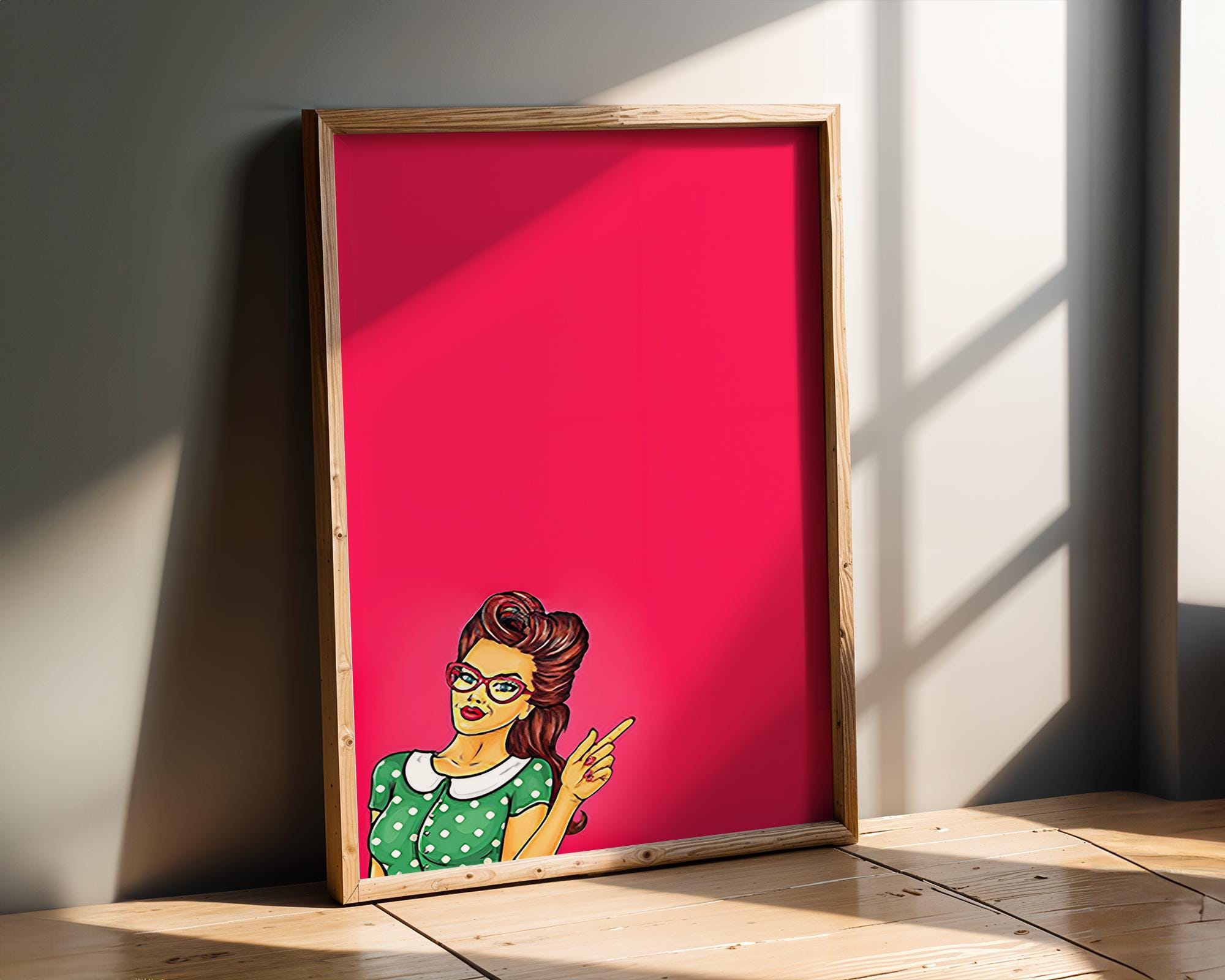 Modern Pop Art | Pin Up Girl Print | Retro Comic Style wall art print, modern home decor, unframed artwork by Nomad & Nest