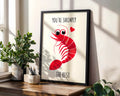 Positive Emotion | You're Shrimply the Best Funny Shrimp Wall Art Print wall art print, modern home decor, unframed artwork by Nomad & Nest