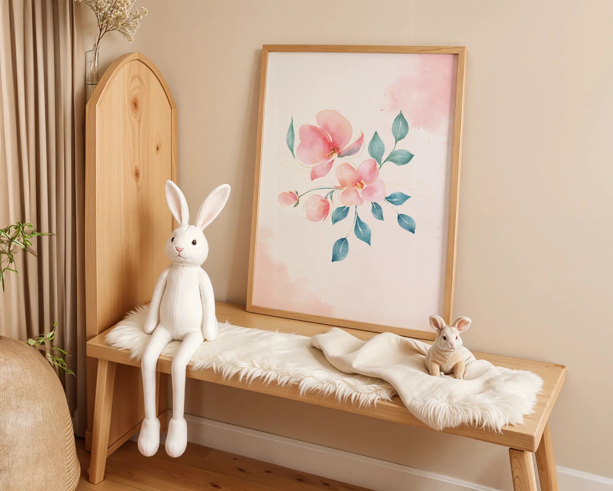 Playroom Ideas | Floral Nursery Wall Art | Soft Botanical Baby Decor wall art print, modern home decor, unframed artwork by Nomad & Nest