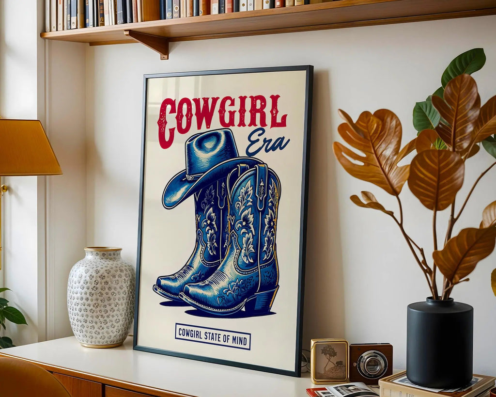 Cowgirl Boots Art Print | Western Decor wall art print, modern home decor, unframed artwork by Nomad & Nest