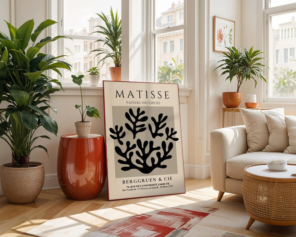 Henri Matisse Print | Inspired Black Coral  | Modern Abstract Botanical Wall Art wall art print, modern home decor, unframed artwork by Nomad & Nest
