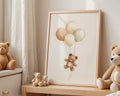 Playroom Ideas | Bear Balloons Nursery Wall Art | Neutral Baby Animal Print wall art print, modern home decor, unframed artwork by Nomad & Nest