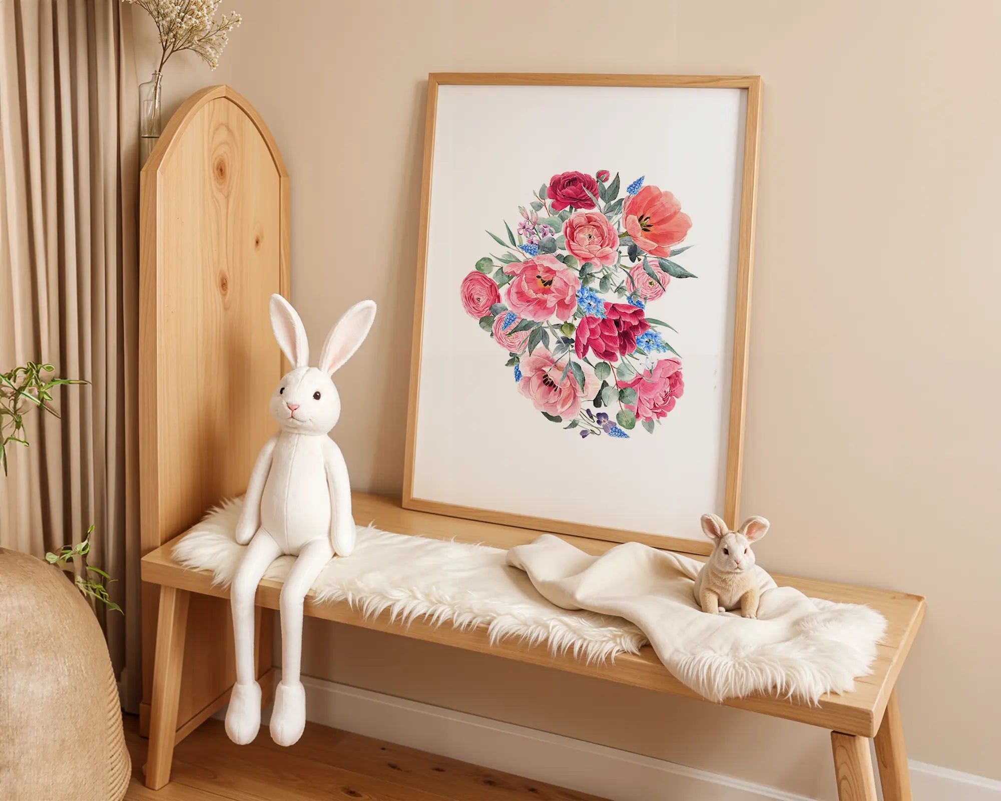 Playroom Ideas | Blush Floral Nursery Wall Art | Botanical Garden Print wall art print, modern home decor, unframed artwork by Nomad & Nest