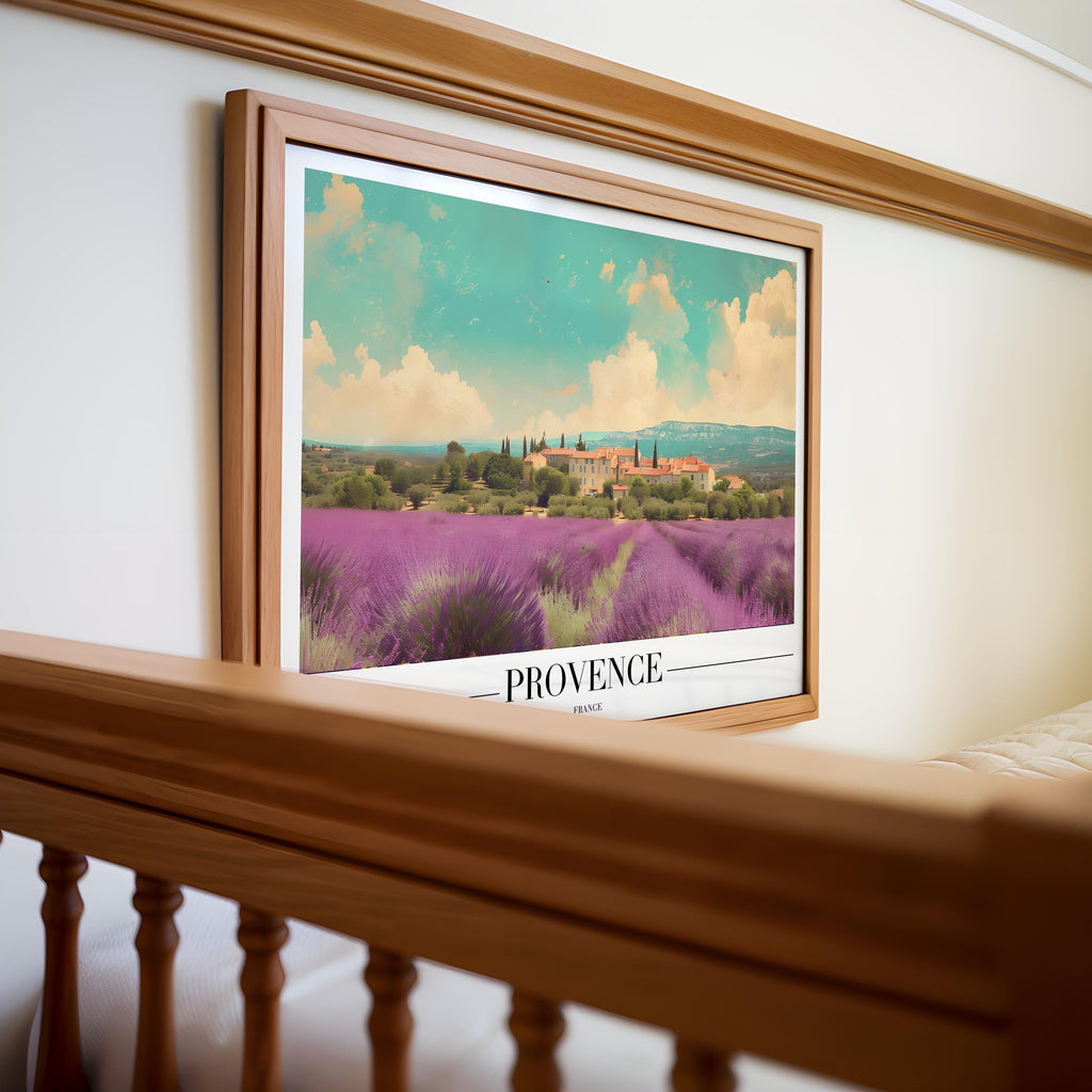 Provence Lavender Field Print | French Country Landscape Poster wall art print, modern home decor, unframed artwork by Nomad & Nest