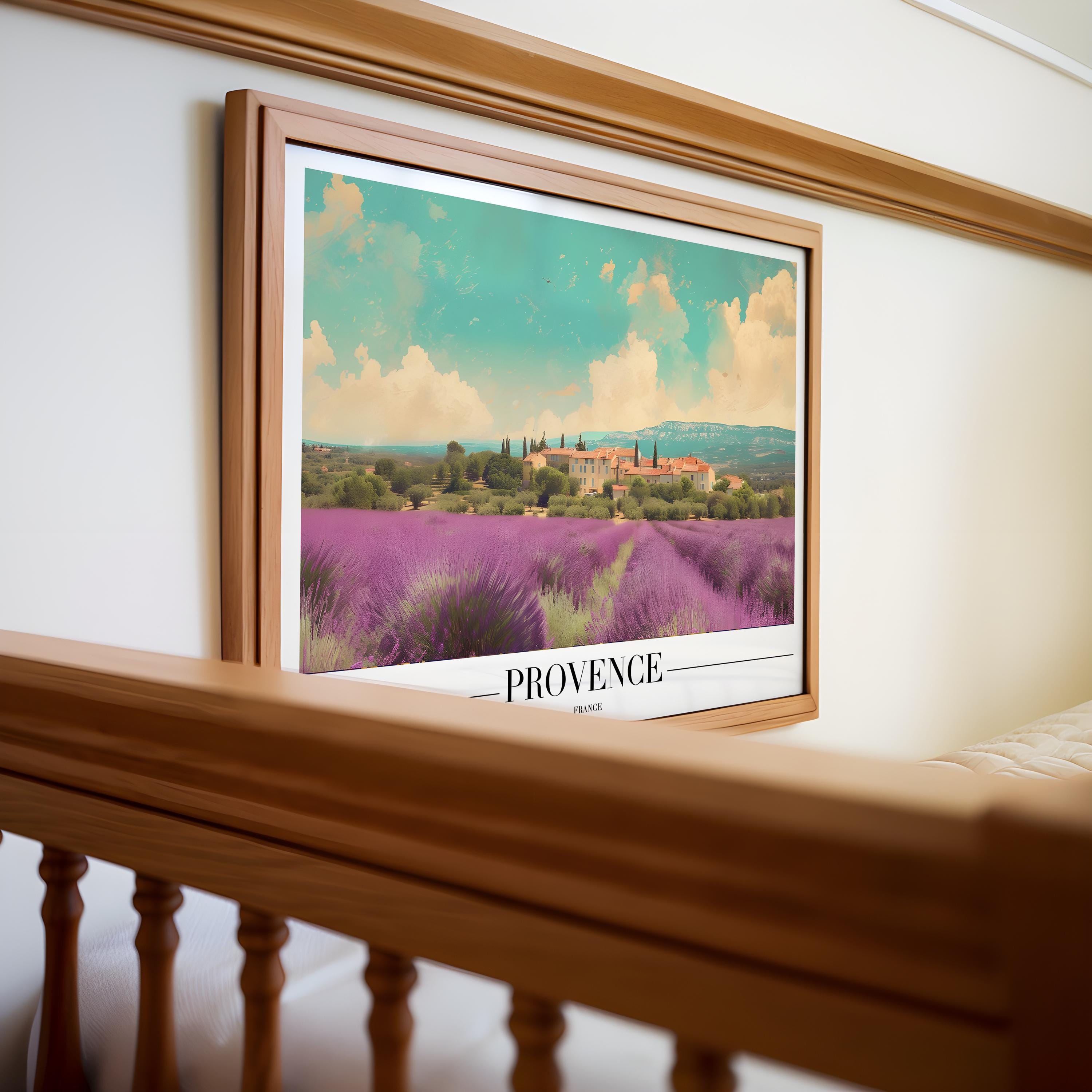 Provence Lavender Field Print | French Country Landscape Poster wall art print, modern home decor, unframed artwork by Nomad & Nest
