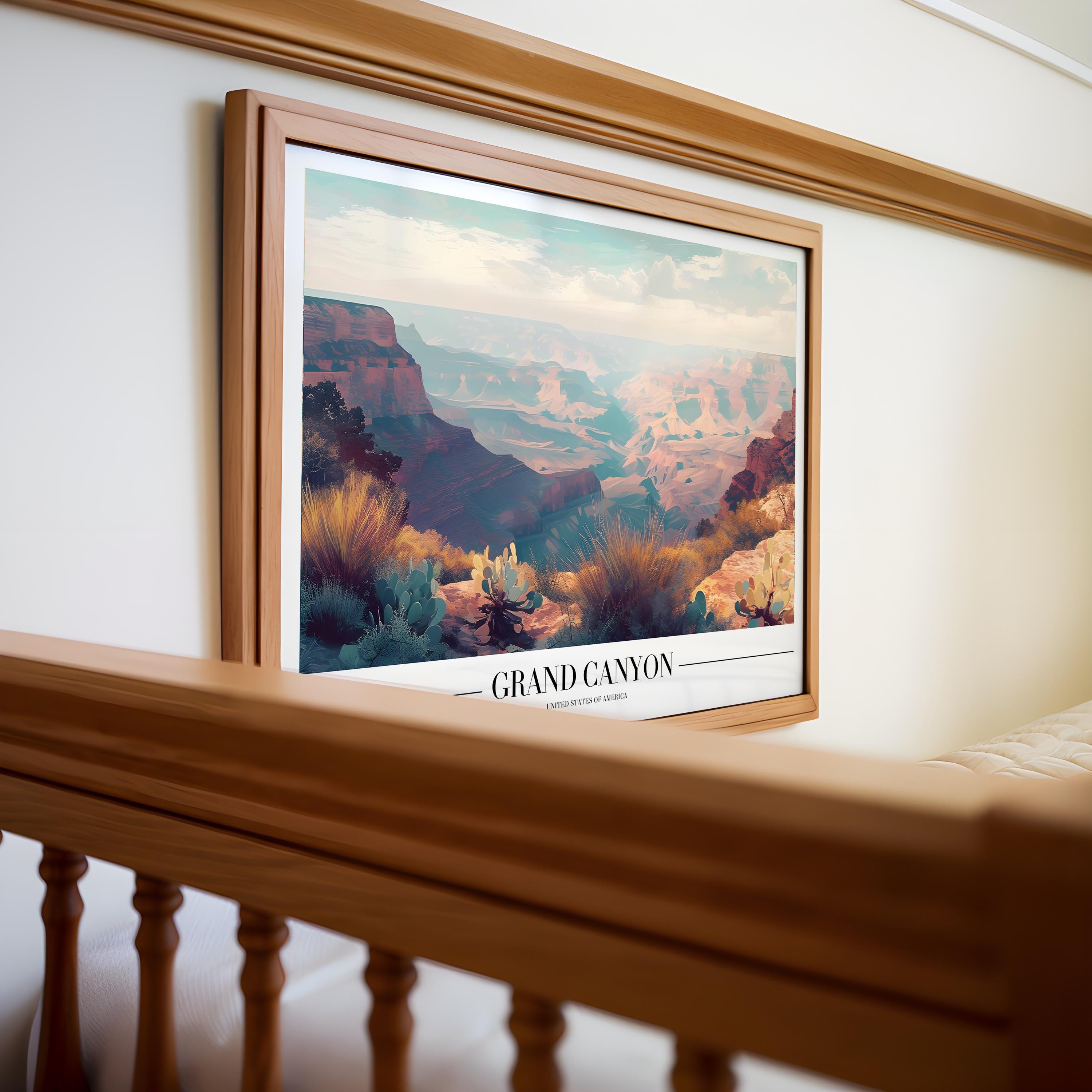 Grand Canyon Travel Poster | Vintage Desert Landscape Art Print wall art print, modern home decor, unframed artwork by Nomad & Nest