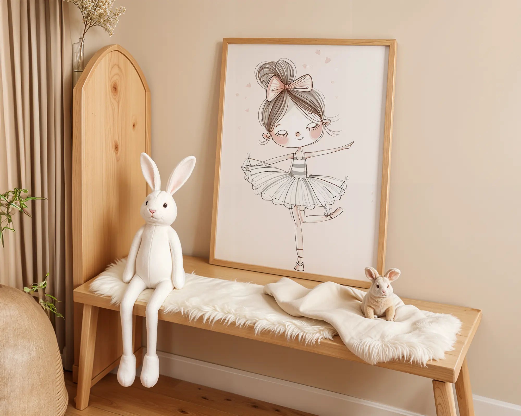 Playroom Ideas | Ballerina Girl Nursery Wall Art | Dance Themed Illustration wall art print, modern home decor, unframed artwork by Nomad & Nest
