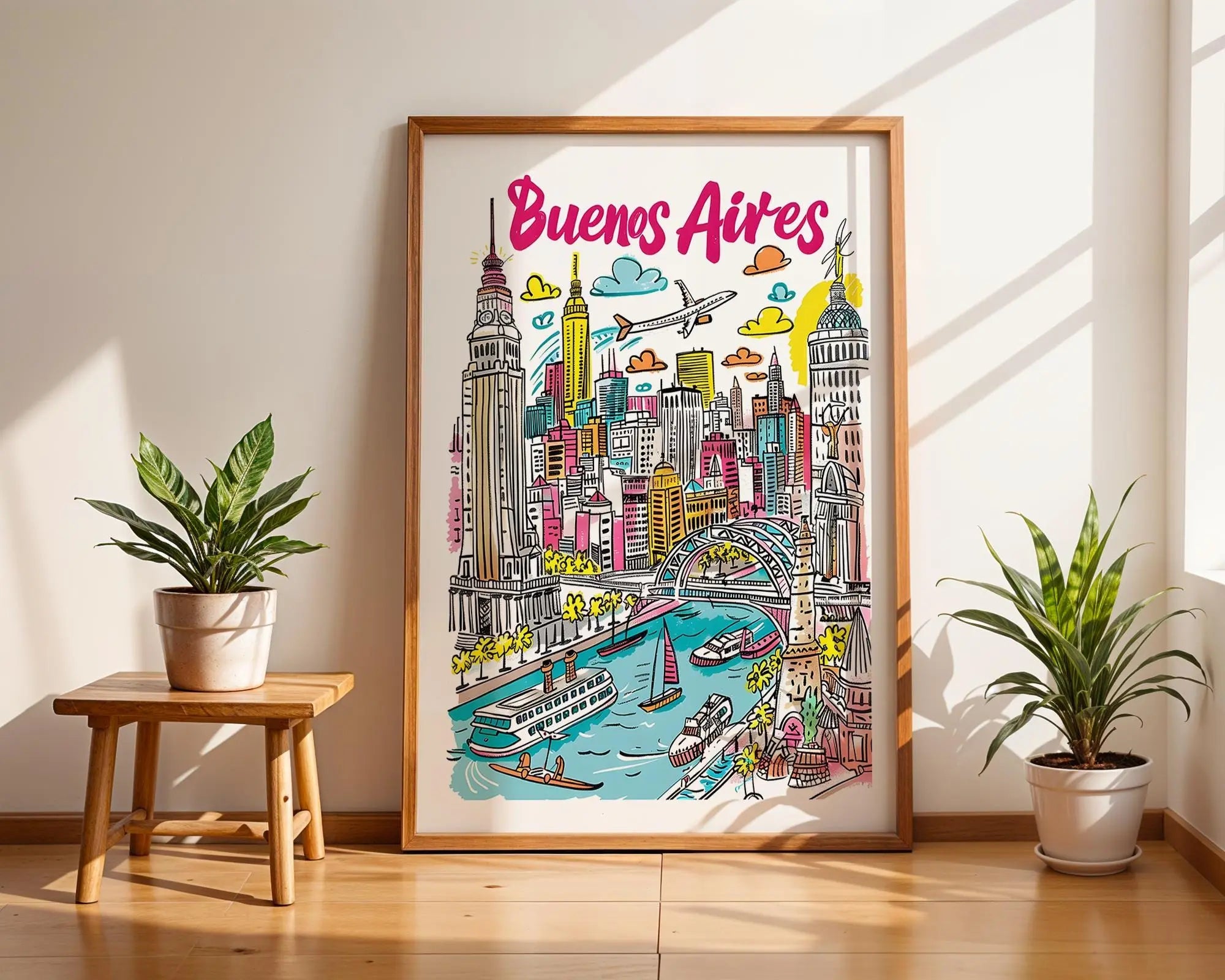 Buenos Aires Skyline Art Print | Argentina Travel Poster wall art print, modern home decor, unframed artwork by Nomad & Nest
