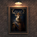Majestic Deer with Crown Art Print | Royal Animal Portrait wall art print, modern home decor, unframed artwork by Nomad & Nest