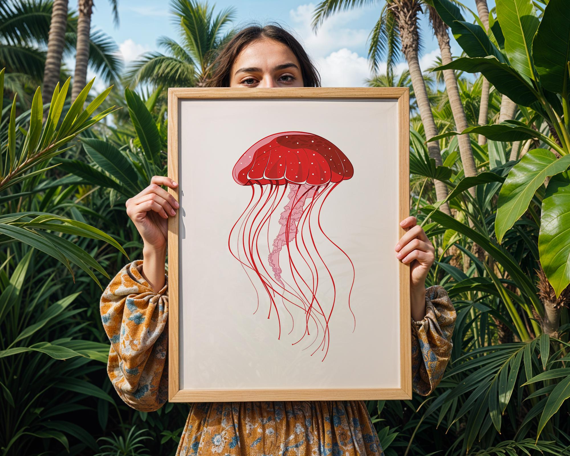 Jellyfish Art Print | Modern Coastal Wall Decor wall art print, modern home decor, unframed artwork by Nomad & Nest