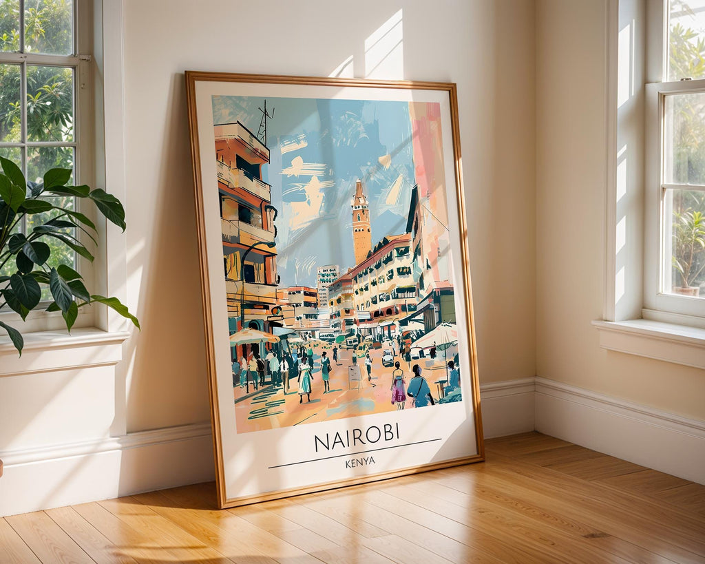 Nairobi Kenya City Art Print | Vibrant African Travel Poster wall art print, modern home decor, unframed artwork by Nomad & Nest