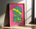 Modern Pop Art | Smiley Face Vinyl Record  Print | Retro Pink & Yellow Decor wall art print, modern home decor, unframed artwork by Nomad & Nest