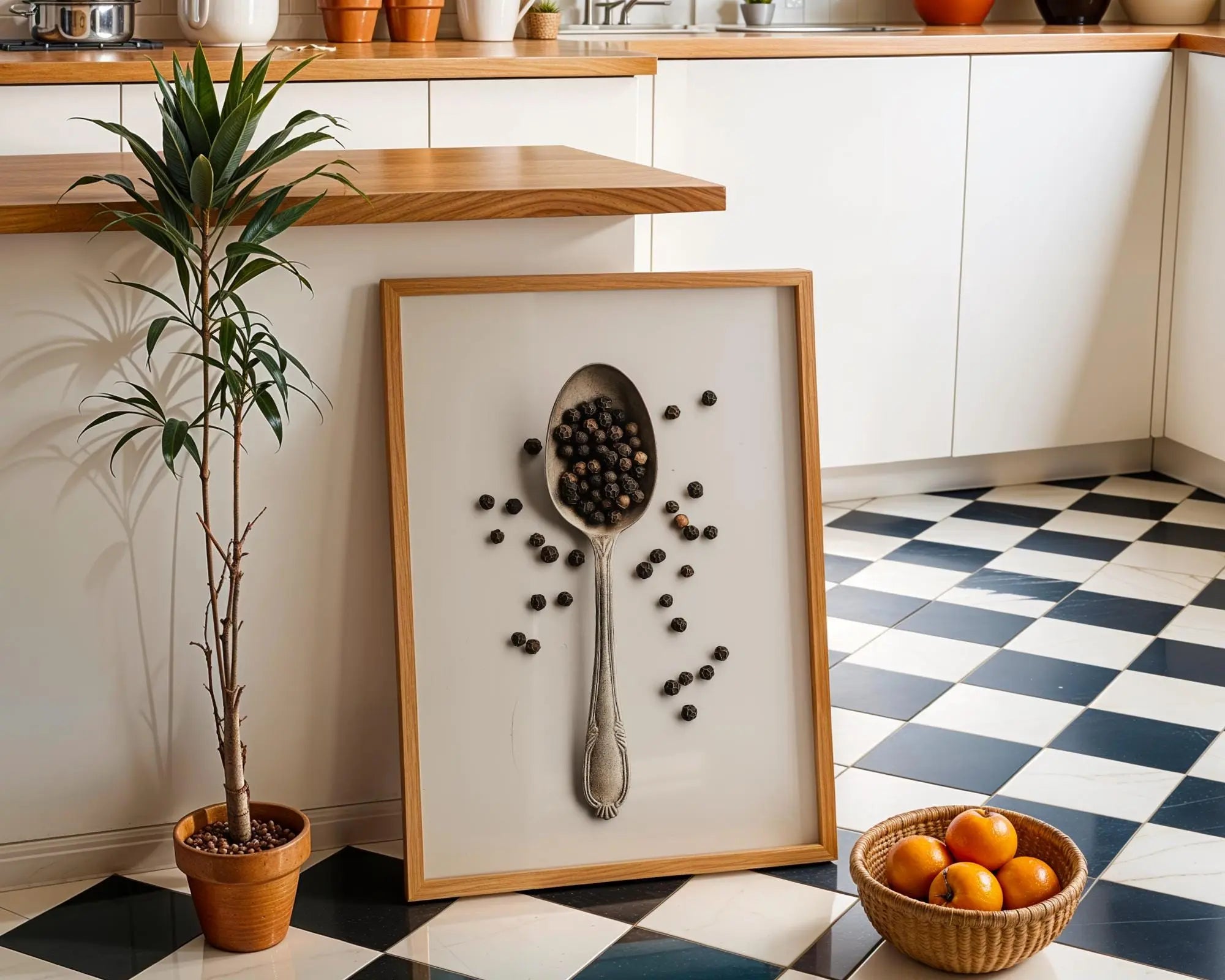 Black Pepper Vintage Spoon Print • Minimalist Kitchen Wall Art wall art print, modern home decor, unframed artwork by Nomad & Nest