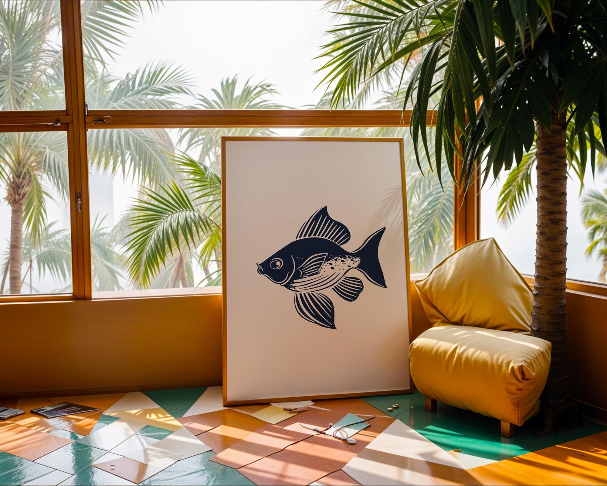 Modern Fish Wall Art Print | Minimalist Ocean Home Decor wall art print, modern home decor, unframed artwork by Nomad & Nest