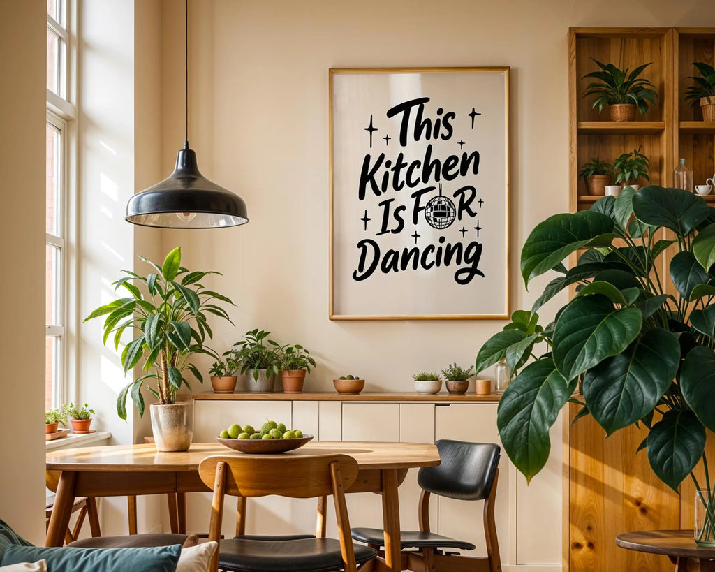 Kitchen Dancing Quote Art Print | Playful Typography Decor wall art print, modern home decor, unframed artwork by Nomad & Nest