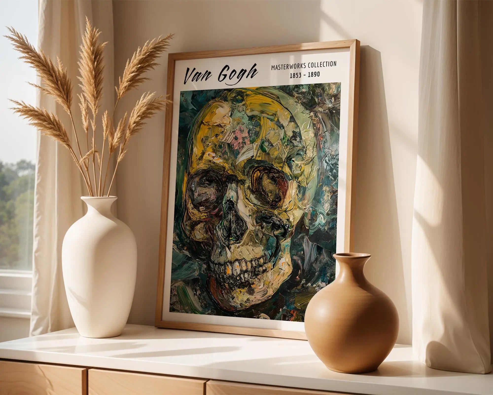 Van Gogh Print | Skull  | Dark Gothic Expressionist Art wall art print, modern home decor, unframed artwork by Nomad & Nest